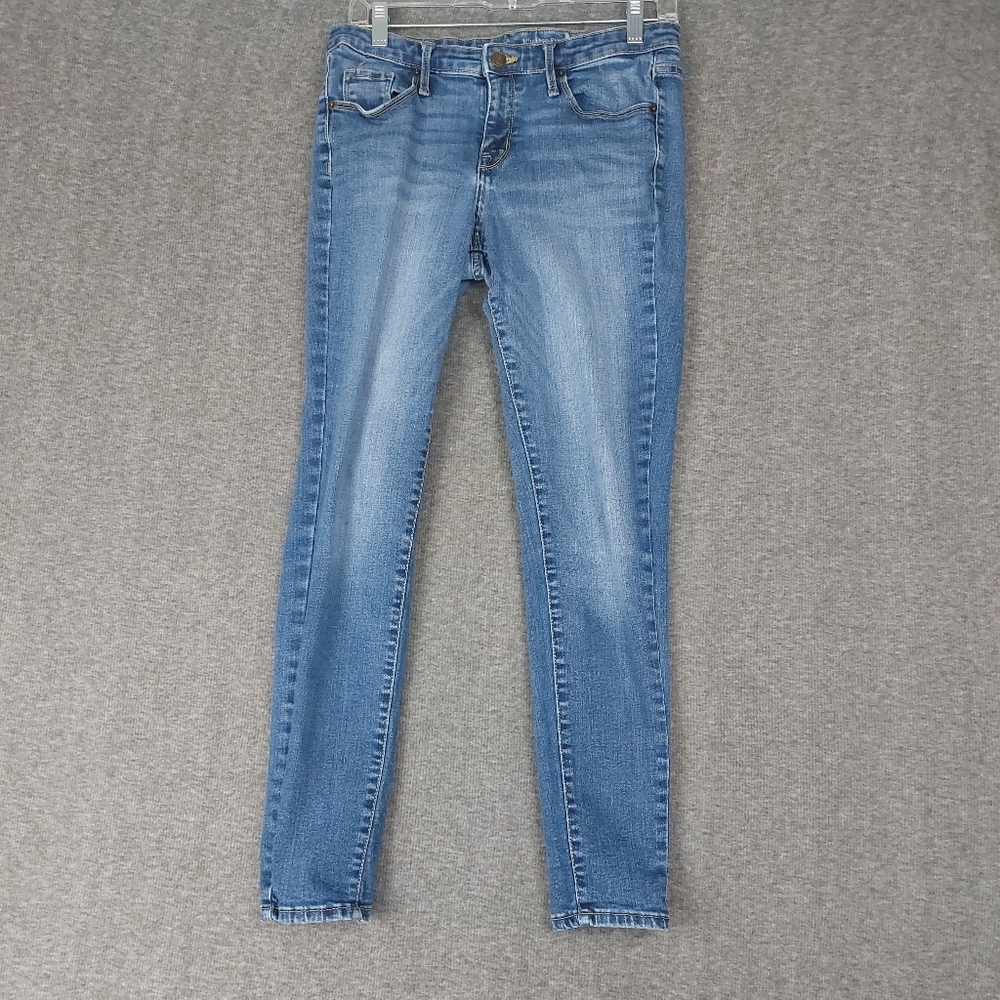 MOSSIMO JEANS WOMENS BLUE MIDRISE SKINNY CASUAL DENIM PANTS SIZE 28/6S